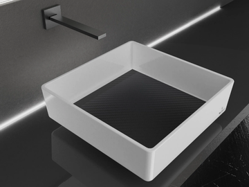 CARBON TECH - Countertop square washbasin by Glass Design - view 2